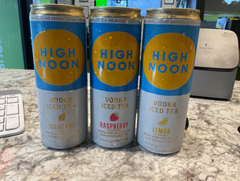 High Noon vodka iced tea cans in assorted flavors